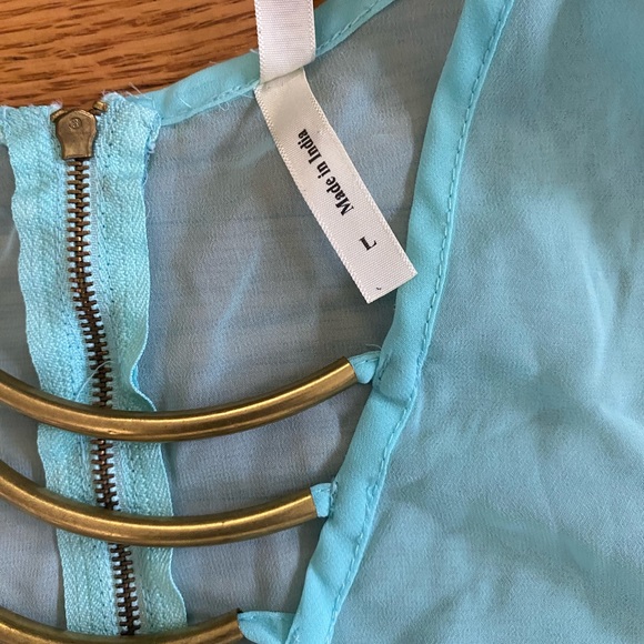 Live 4 Truth Tank Women’s Large Light Blue-Aqua Sheer Top Jewelry Detail NWT - Picture 3 of 11